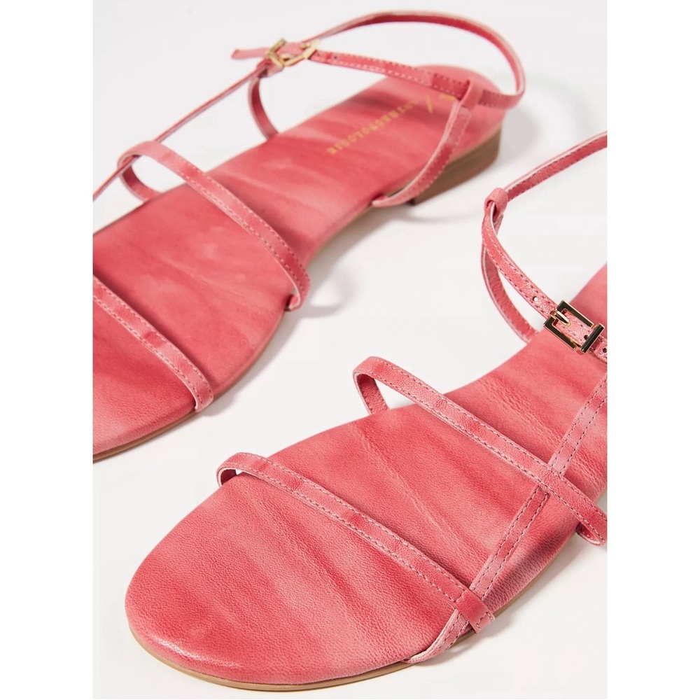 Anthropologie Ava Salmon Pink Strappy Sandals NWT Size 9 - Picture 3 of 11